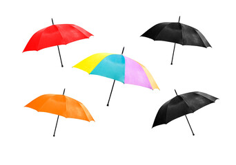 Fototapeta na wymiar umbrellas isolated transparency background.