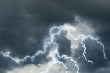 Fototapeta rain clouds with lightening obraz