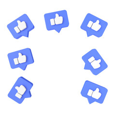 Obraz premium Like icon frame. 3D element.