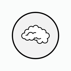 Brain Icon in Line Art Style. Intelligence Symbol - Vector.