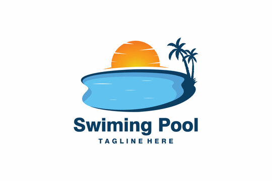 summer swimming pool logo design