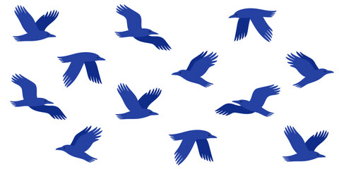 Cartoon rawen. Cute bird illustration. Cute print for poster, postcard, pattern.