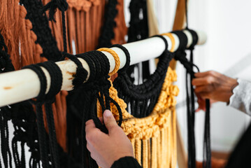 Female Hand Working On A Textile Artwork