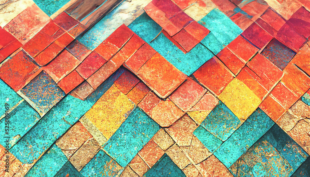 Poster 3d render abstract colorful texture background series design