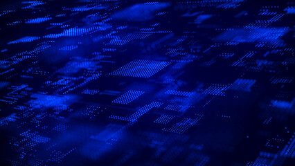 Abstract technology background.Futuristic matrix particles. Big data digital code. 3d.