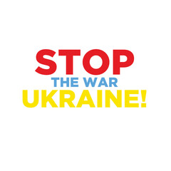 STOP THE WAR IN UKRAINE,Vector illustration on transparent background