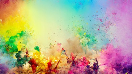Abstract colored background. Splash in rainbow colors. Color explosion wallpaper.