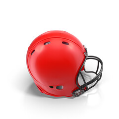 3D red football helmet equipment sport american team object accessories side top angle