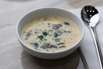 Escargot cream soup