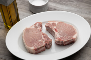 Raw pork chop