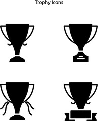 trophy glyph icons isolated on white background . trophy icon thin line outline linear trophy symbol for logo, web, app, UI. trophy icon simple sign.