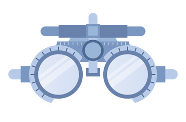 Trial frame for checking vision icon. Spectacles used for eyesight tests. Ophthalmologic equipment. Ophthalmology concept. Eyesight treatment. Vector flat illustration