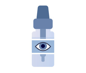 Eye drops bottle icon. Ophthalmology concept. Eyesight treatment. Pipette sign. Vector flat illustration 