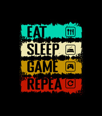 Obraz premium Eat sleep game repeat gaming design