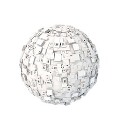 Sci fi technology background, Futuristic sci-fi ball, made of lots computer chips. Abstract technology background. 3D rendering illustration