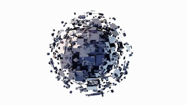 Sci fi technology background, Futuristic sci-fi ball, made of lots computer chips. Abstract technology background. 4K animation