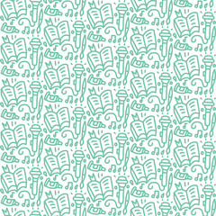 Seamless pattern with school elements. Doodle monochrome vector ornate illustration.