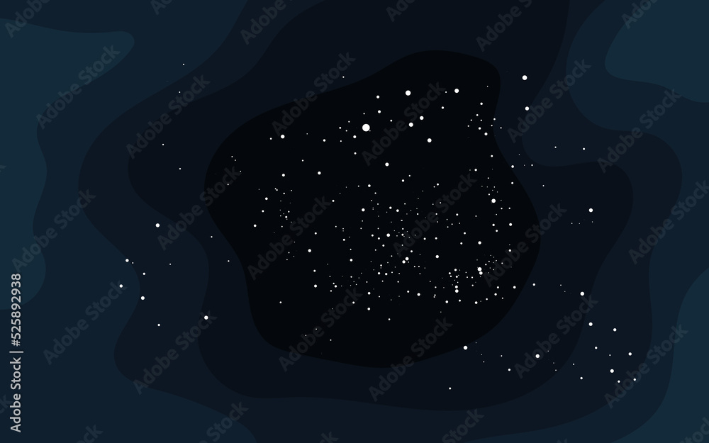 Sticker vector space background . cute flat style template with stars in outer space