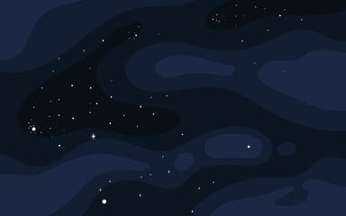 Vector space background . Cute flat style template with Stars in Outer space