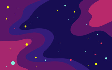 Fototapeta premium Vector space background . Cute flat style template with Stars in Outer space