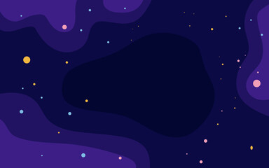 Vector space background . Cute flat style template with Stars in Outer space © badrus