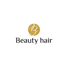 beauty hair feminine letter b logo design vector