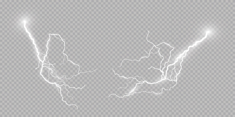 Lightning effect, thunderstorm, light effect. Electricity.