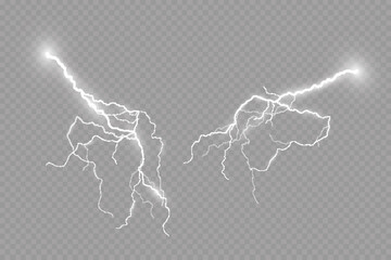 Lightning effect, thunderstorm, light effect. Electricity.