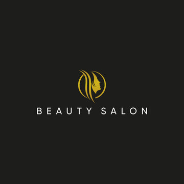 Hair Salon Beauty Med Logo Design Vector