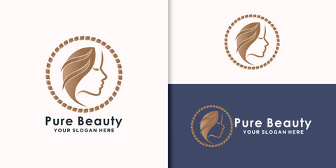 beauty logo branding template with creative concept