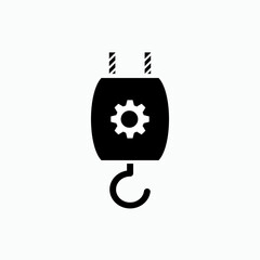 Crane Hook Icon. Goods Lifting Equipment Symbol - Vector. 