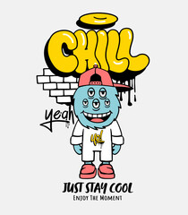 Cartoon graffiti art. Vector graphics for apparel prints, posters and other uses.