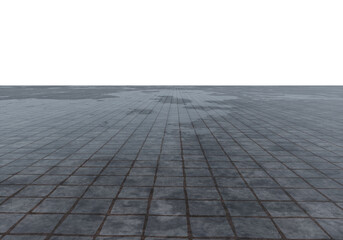 Fototapeta premium Brick Foreground Floor with Perspective, Transparent Background PNG 
