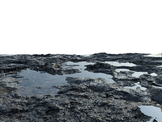 Rocky Foreground Floor with Perspective, Transparent Background PNG
