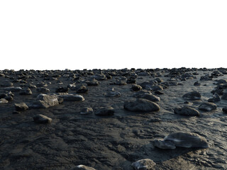 Rocky Foreground Floor with Perspective, Transparent Background PNG
