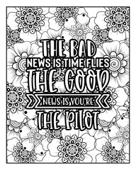 Motivational quotes coloring pages design