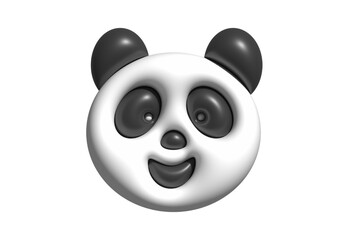 Vector cartoon panda head with 3D effect. Wild animals. © Aliaksandr