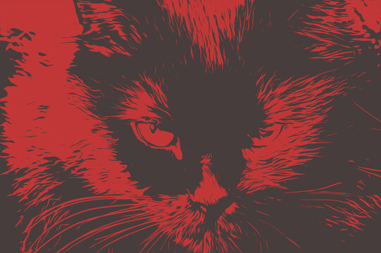 Premium AI Image  Cat on fire Angry catr meme pop art firey cat