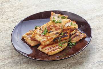 Grilled squid with unagi sauce