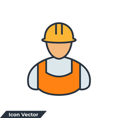 builder icon logo vector illustration. Construction worker symbol template for graphic and web design collection
