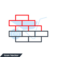 brickwork icon logo vector illustration. Wall symbol template for graphic and web design collection