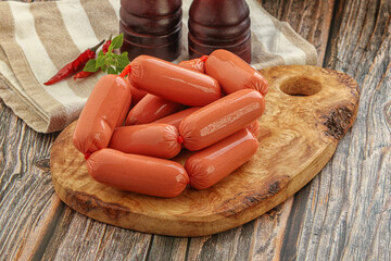 Mini sausages heap for breakfast