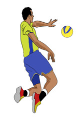 Player vollyball jump