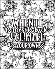 Motivational quotes coloring pages design