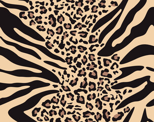
Leopard zebra print seamless pattern, modern trendy design, street classic background. Animal illustration.