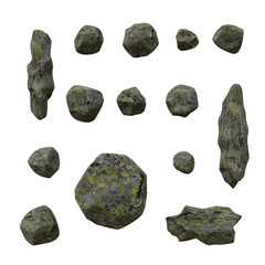 Stones and Rocks Overlay, Transparent Background PNG
