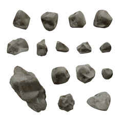 Stones and Rocks Overlay, Transparent Background PNG
