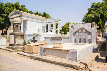 The old cemetery in the Coptic Cairo (Masr al-Qadima) district of Old Cairo, Egypt