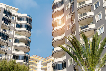 Modern apartment complex. Residential real estate in Turkey.