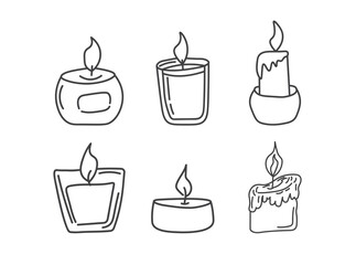 Hand drawn set of candles